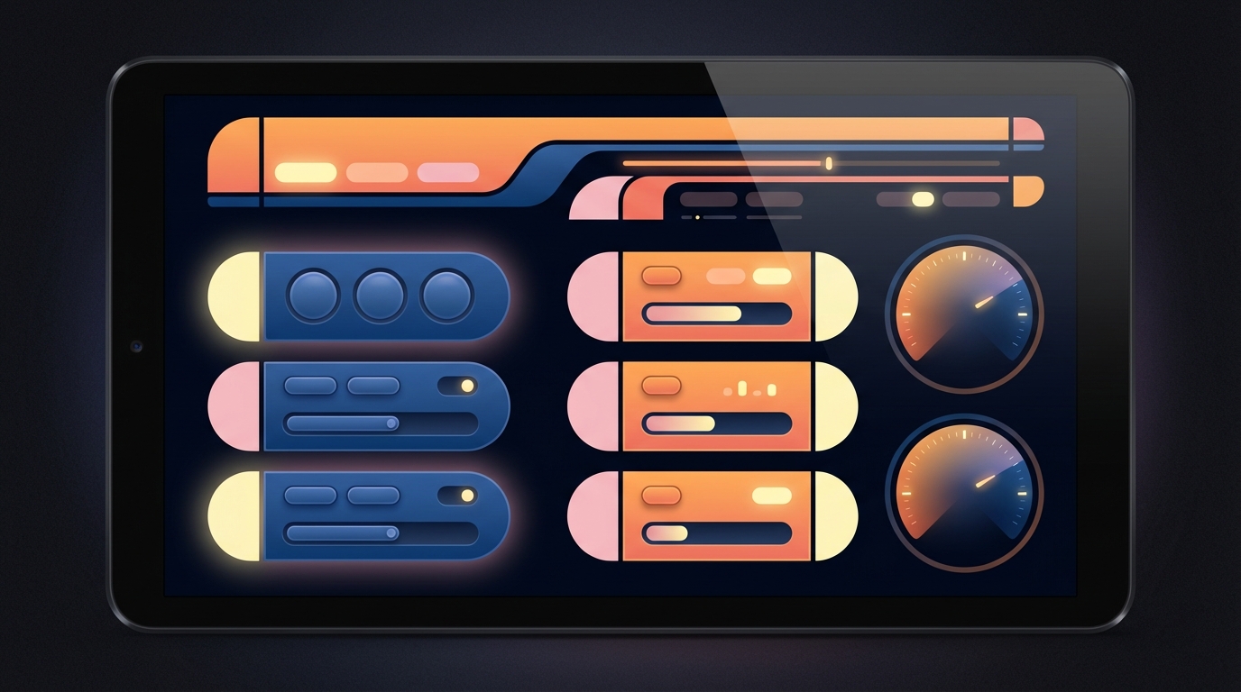 Star Trek LCARS-style control panel touchscreen