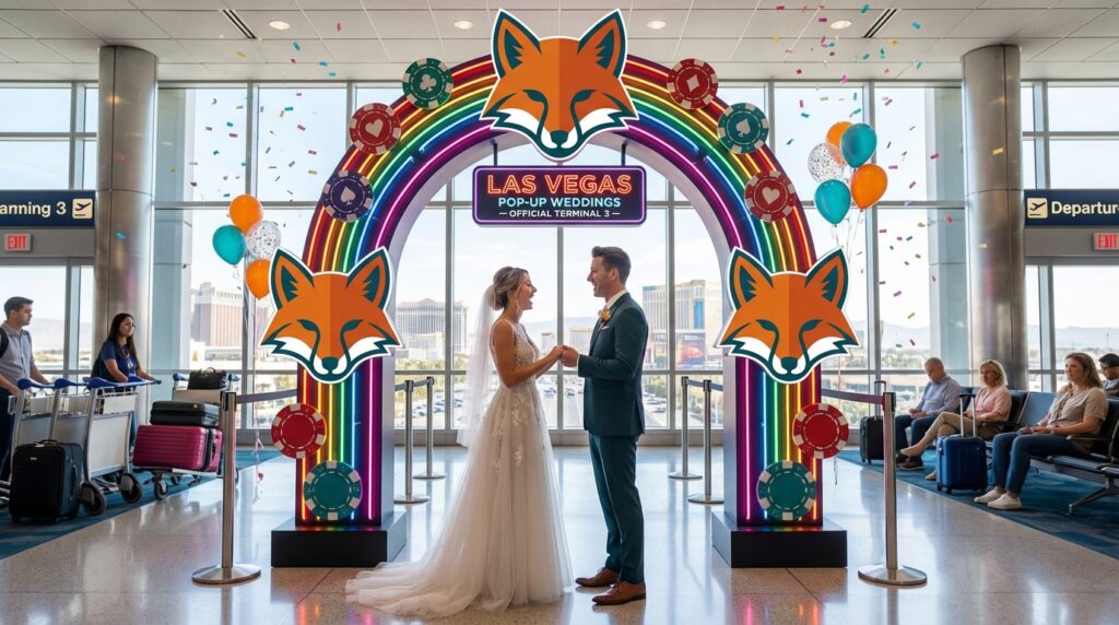 What is the Las Vegas airport marriage pop-up?
