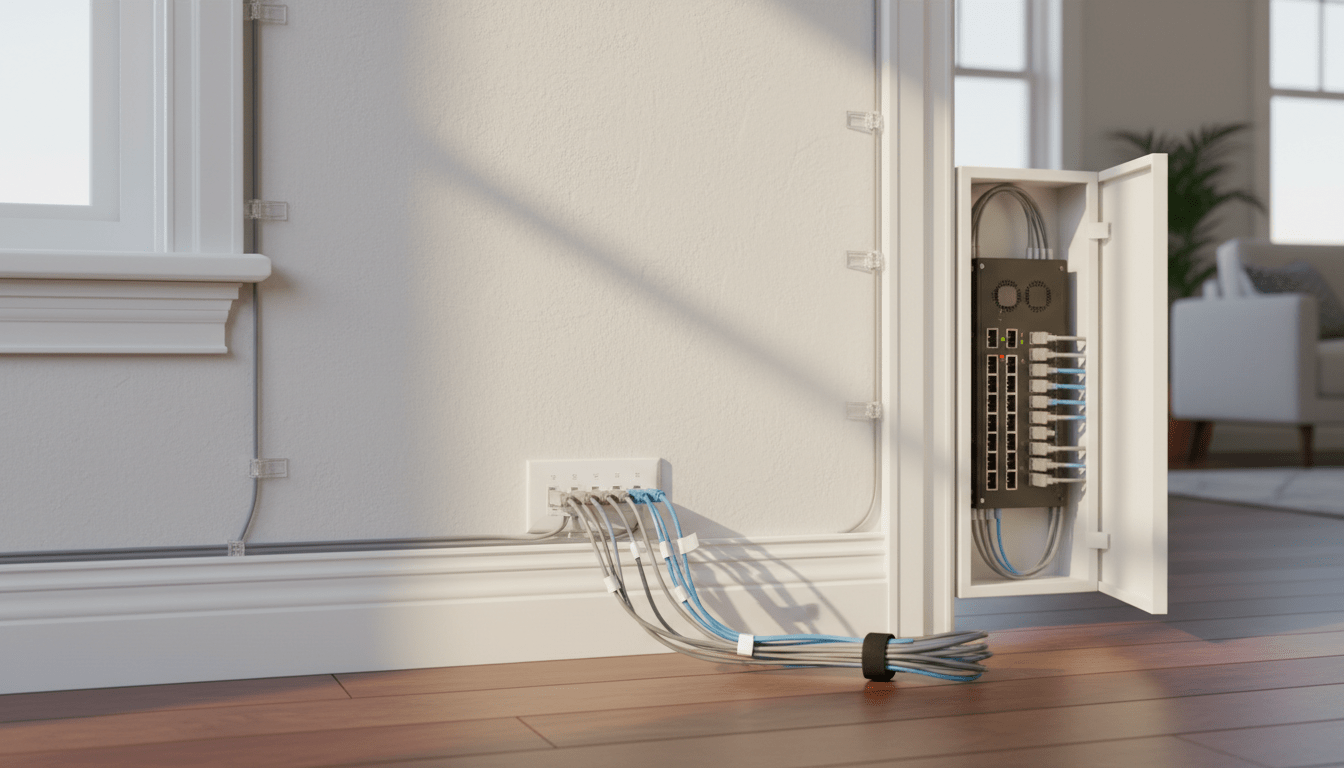 Neat cable runs in a home setting