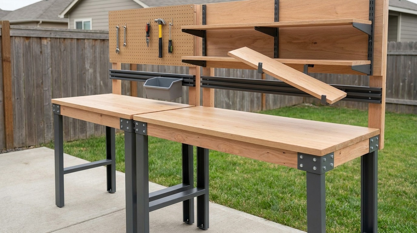Modular backyard workbench