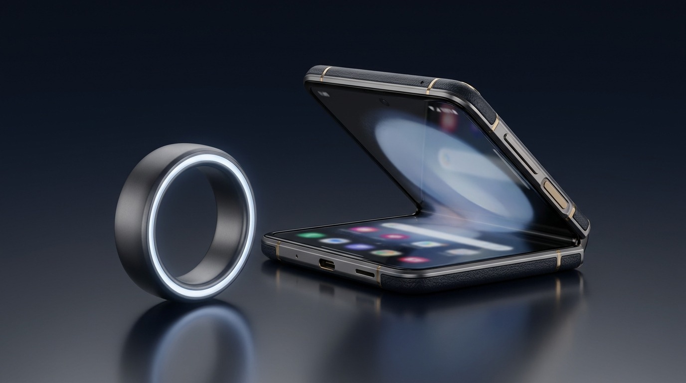 Futuristic smart ring and foldable phone