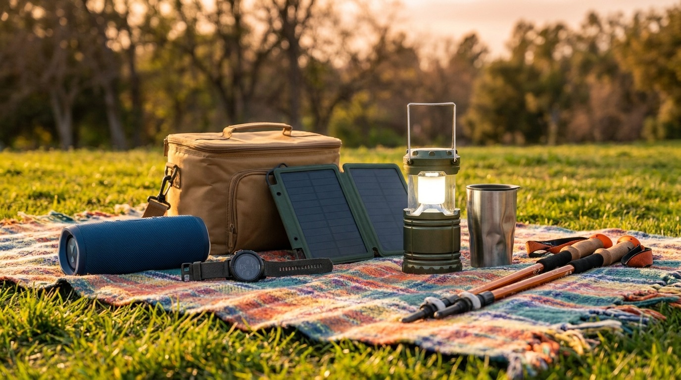 Outdoor summer gadgets setup