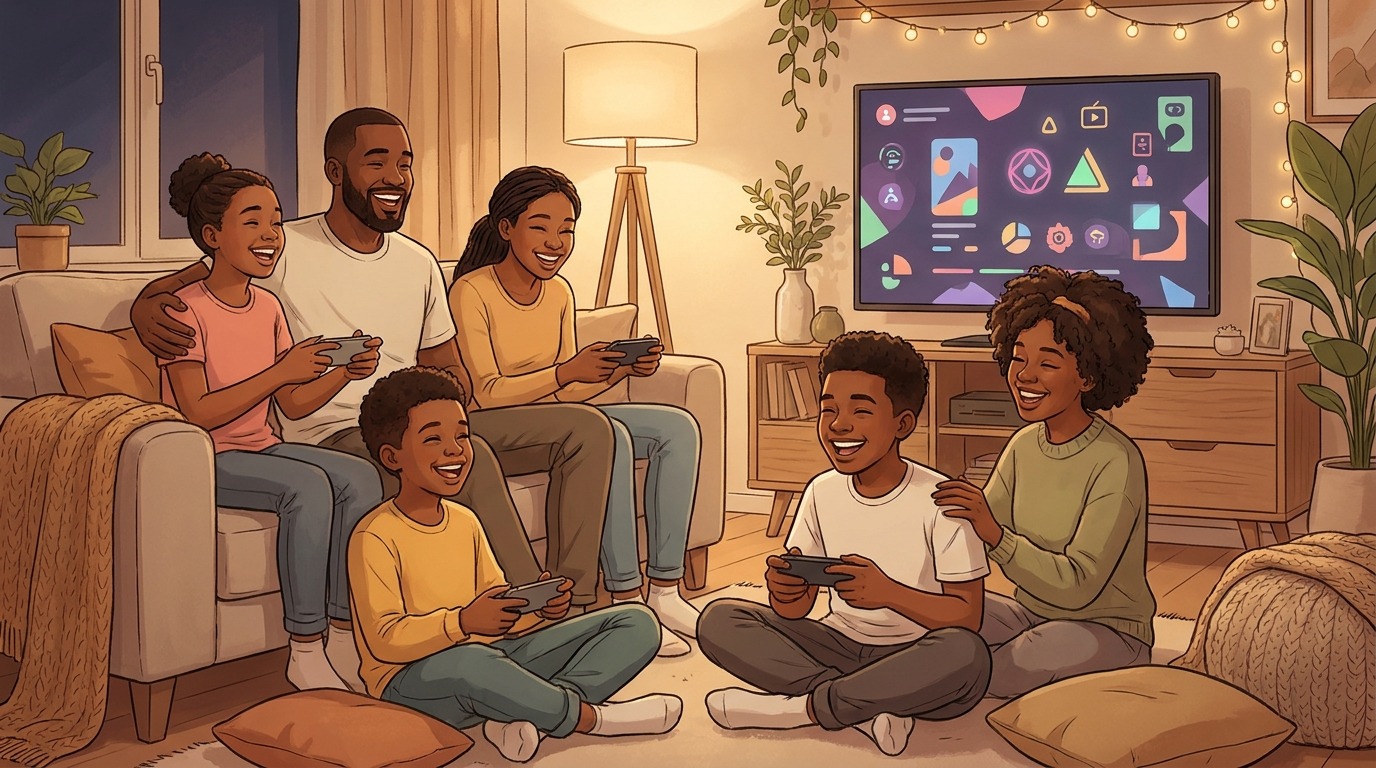 TV game night scene