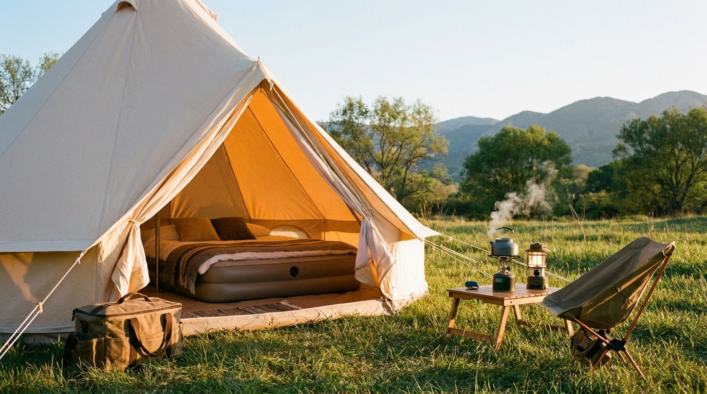 Comfortable camping setup